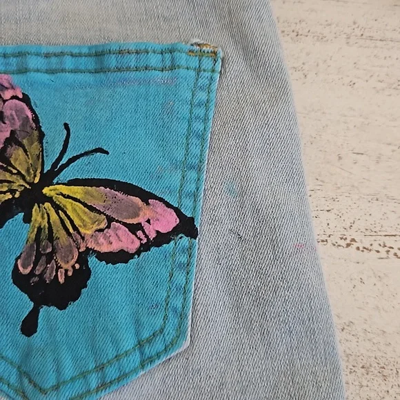 Shein Graphic 1999 Buterfly High Rise Skinny Jeans Size Medium - Picture 9 of 11